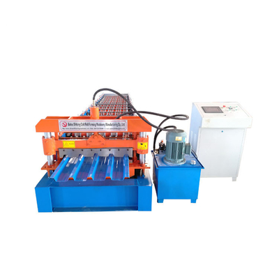 18-20 Steps Steel Roof Panel Roll Forming Machine With PLC Control / Omron Encoder